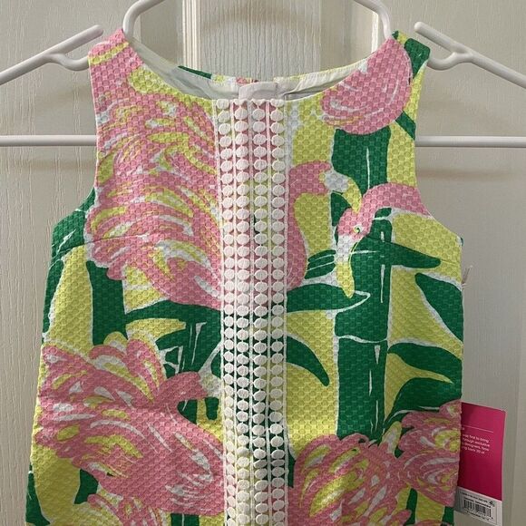 Lilly Pulitzer for Target Flamingo Fan Dance Shift Dress Girls Size XS 4-5 NWT - Picture 5 of 11